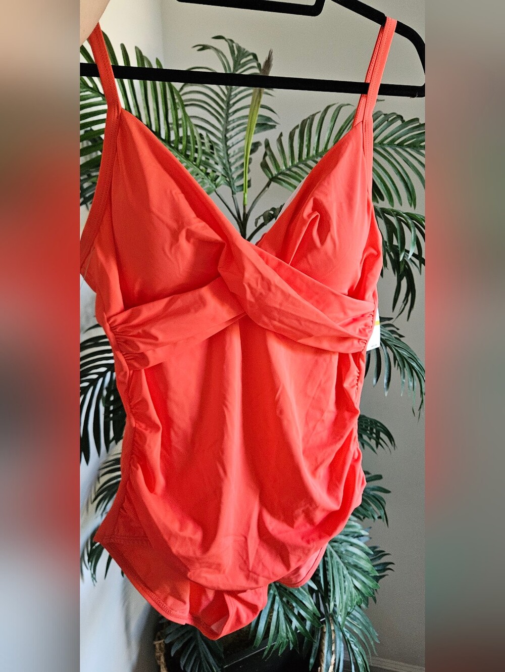 Jantzen Coral-Red Ruched One-Piece Swimsuit